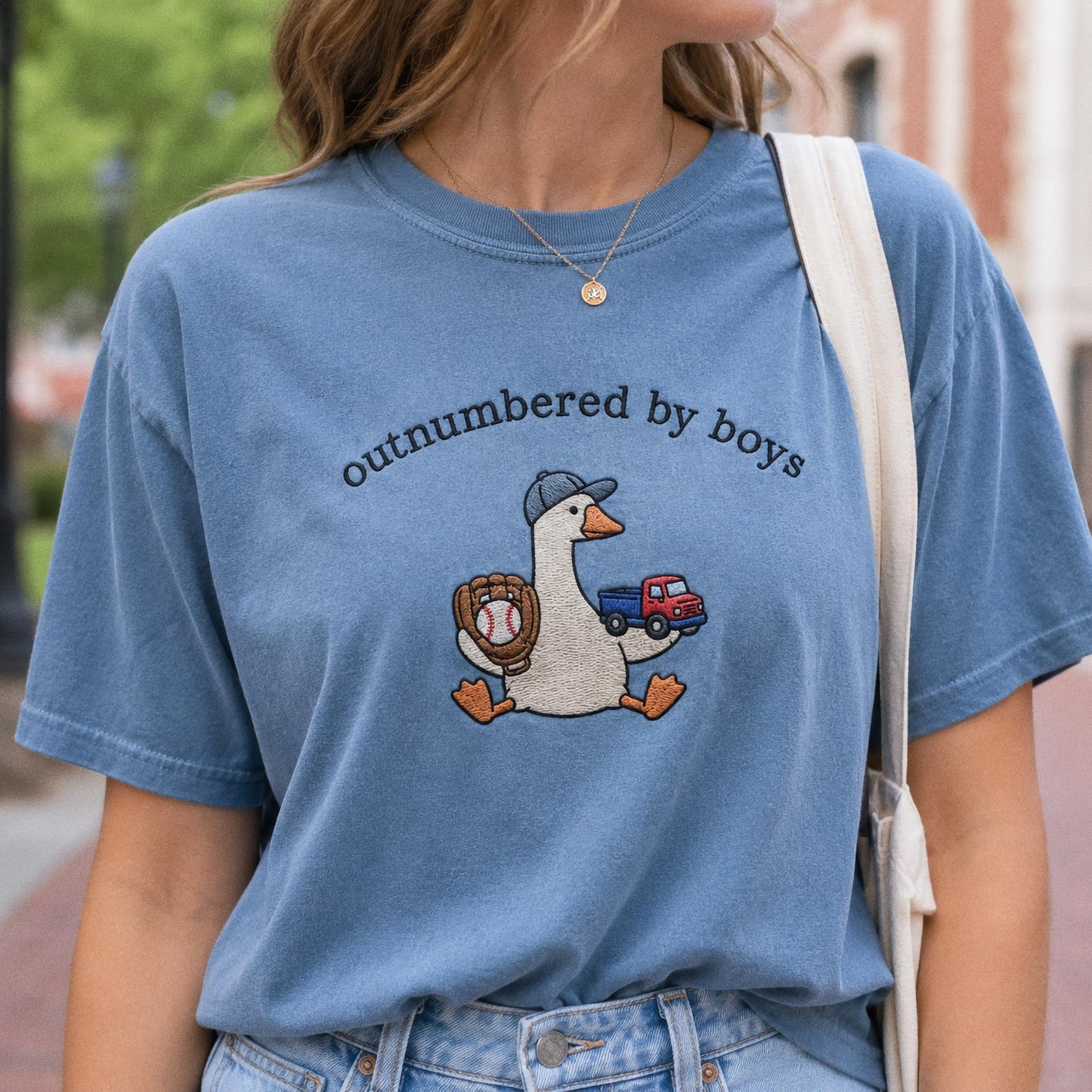 Boy Mom Goose Embroidered Shirt, Silly Goose Mama Comfort Colors Tee, Funny Mom Embroidery, Motherhood Gift For Moms