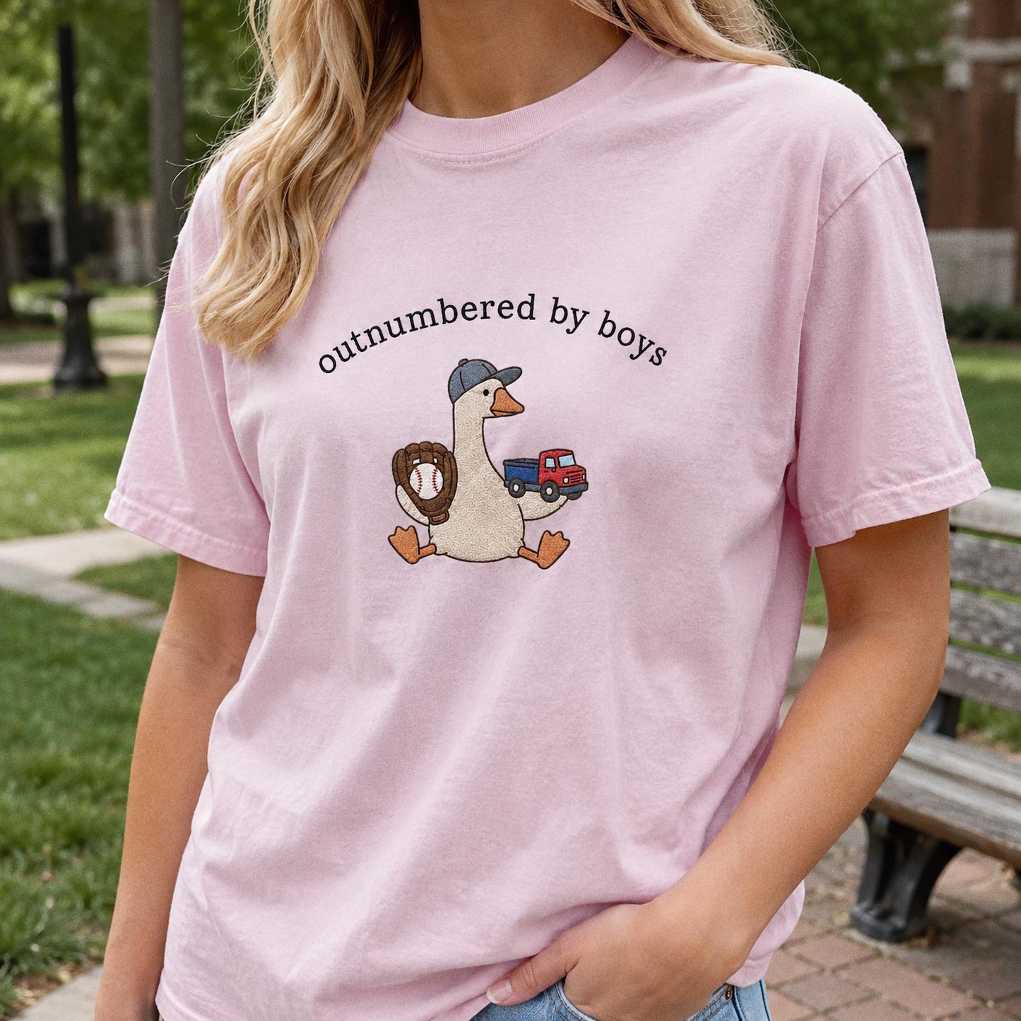 Boy Mom Goose Embroidered Shirt, Silly Goose Mama Comfort Colors Tee, Funny Mom Embroidery, Motherhood Gift For Moms