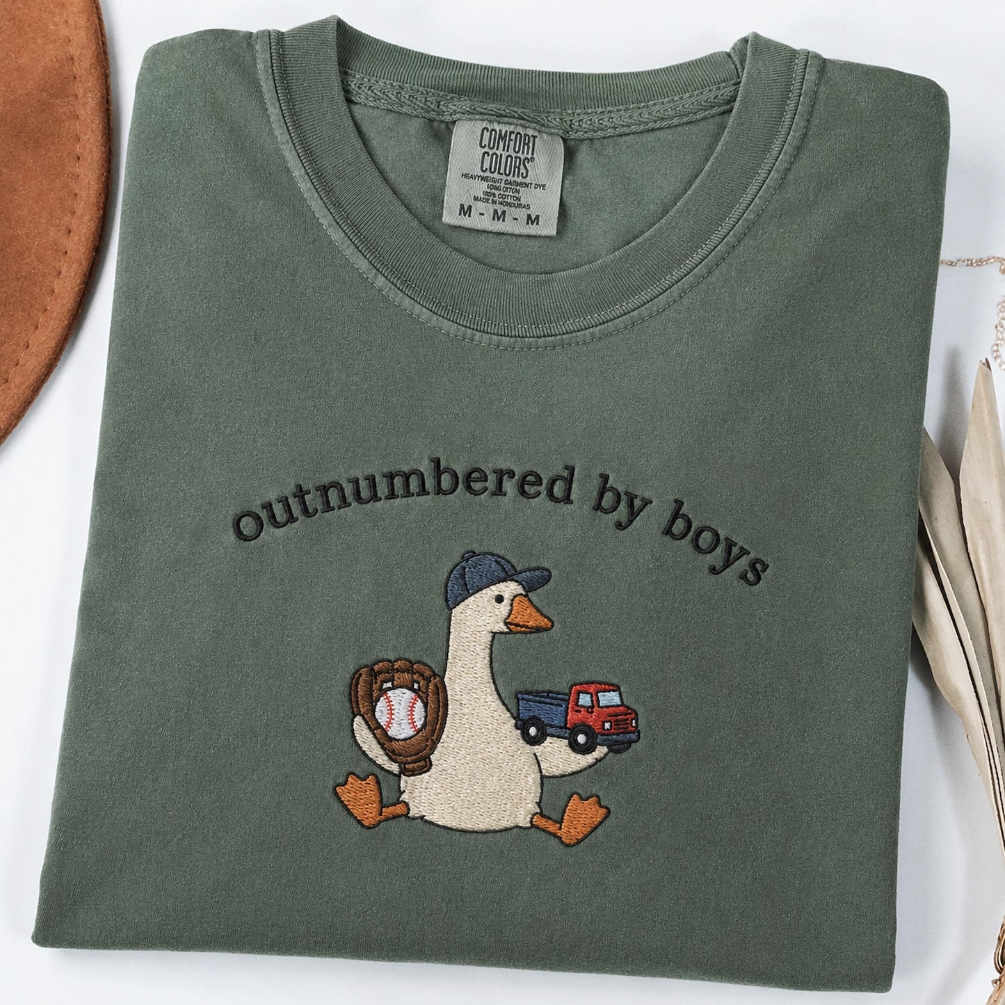 Boy Mom Goose Embroidered Shirt, Silly Goose Mama Comfort Colors Tee, Funny Mom Embroidery, Motherhood Gift For Moms