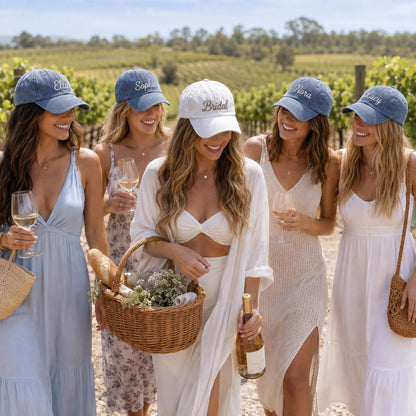 Custom Embroidered Bachelorette Hat, Personalized Cap, Bridesmaid Gift, Gift For Bride, Bachelorette Party, Bridal Party Gift