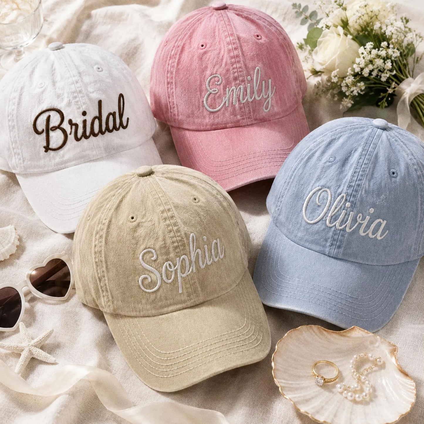 Custom Embroidered Bachelorette Hat, Personalized Cap, Bridesmaid Gift, Gift For Bride, Bachelorette Party, Bridal Party Gift