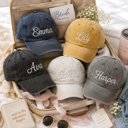 Custom Embroidered Bachelorette Hat, Personalized Cap, Bridesmaid Gift, Gift For Bride, Bachelorette Party, Bridal Party Gift