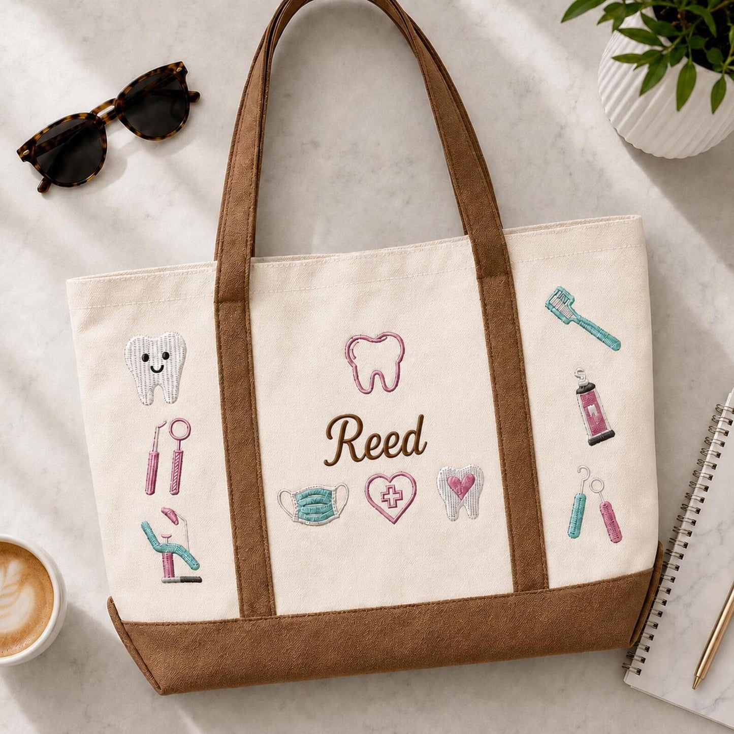 Custom Embroidered Dental Tote Bag, Personalized Dental Student Gift, Future Dentist Tote Bag, Dental School Graduation Gift, Dentistry Bag