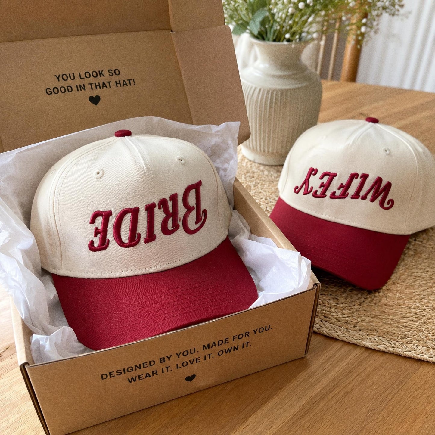 Custom Embroidered Hat, Upside Down Snapback, Personalized Flat Embroidery Cap, Custom Text Hat, Two Tone Trucker, Retro Cap