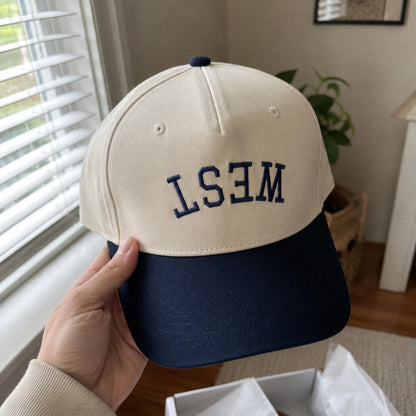Custom Embroidered Hat, Upside Down Snapback, Personalized Flat Embroidery Cap, Custom Text Hat, Two Tone Trucker, Retro Cap