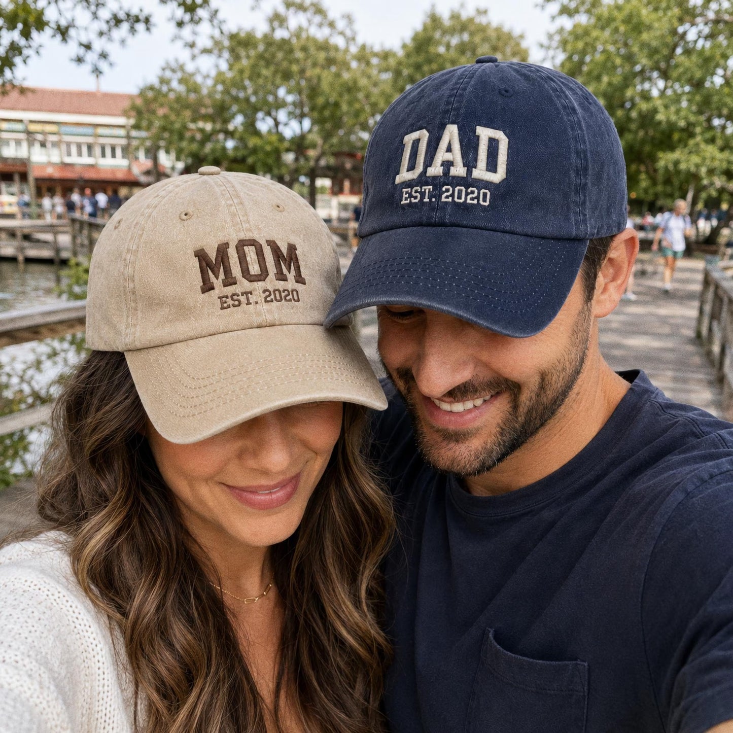 Custom Embroidered Mom Dad Hat, Est 2026 Baby Announcement Cap, New Parent Gift, Personalized Baseball Cap, Pregnancy Reveal Couple Hats