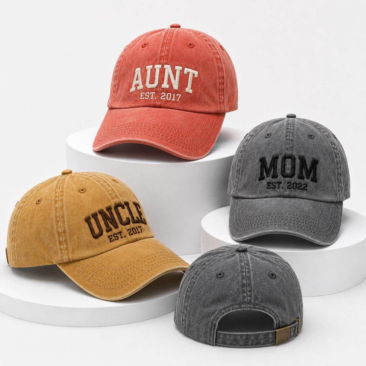 Custom Embroidered Mom Dad Hat, Est 2026 Baby Announcement Cap, New Parent Gift, Personalized Baseball Cap, Pregnancy Reveal Couple Hats