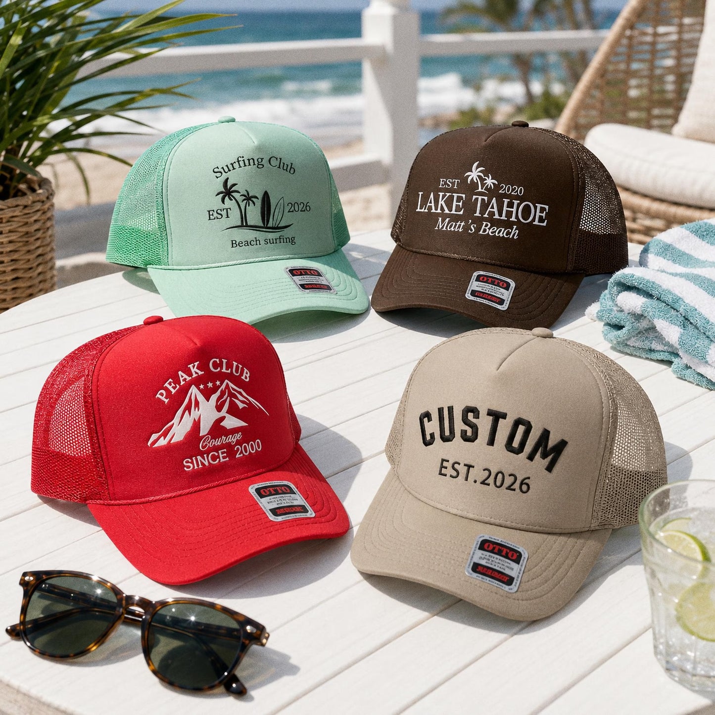 Custom Embroidered Trucker Hat, Personalized Text Baseball Cap, Retro Mesh Hat, Bachelorette Party Gift, Custom Logo Hat, Gift For Him Her
