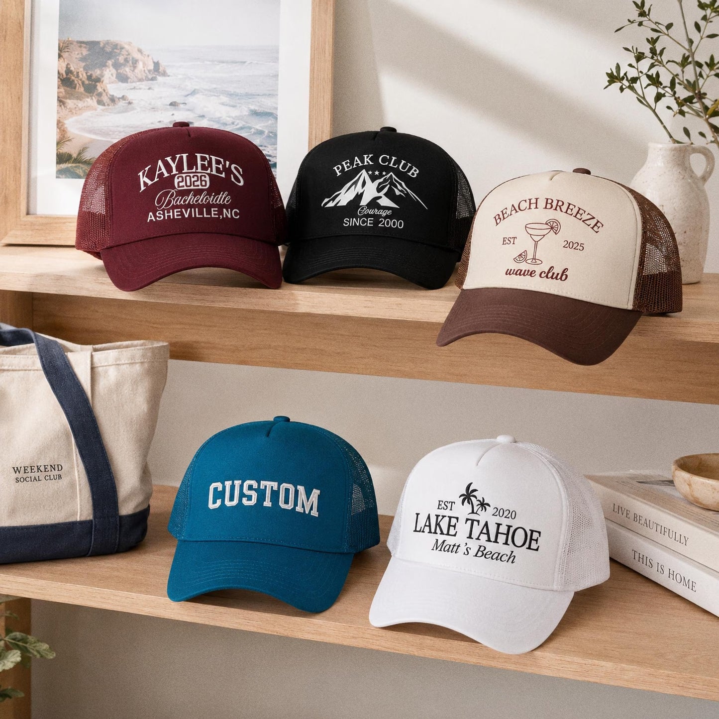 Custom Embroidered Trucker Hat, Personalized Text Baseball Cap, Retro Mesh Hat, Bachelorette Party Gift, Custom Logo Hat, Gift For Him Her