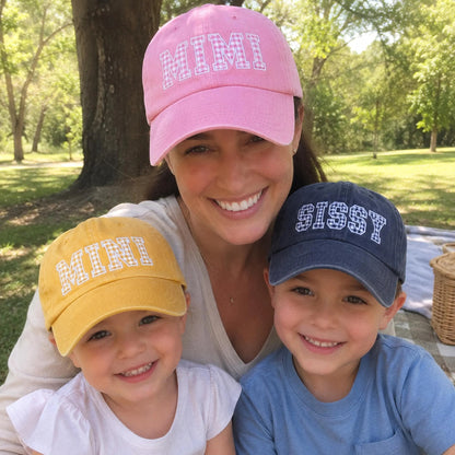 Custom Gingham Embroidered Hat, Personalized Washed Baseball Cap, Applique Name Cap, Vintage Dad Hat, Custom Embroidered Gift
