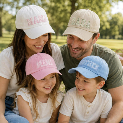 Custom Gingham Embroidered Hat, Personalized Washed Baseball Cap, Applique Name Cap, Vintage Dad Hat, Custom Embroidered Gift