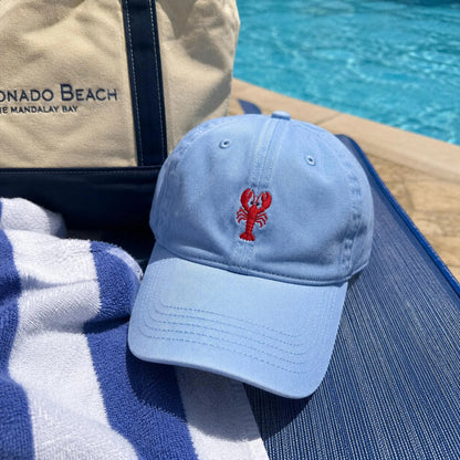 Custom Lobster Hat, Coastal Embroidered Cap, Maine Beach Vacation Dad Hat, New England Nautical Gift, Summer Bachelorette Baseball Cap