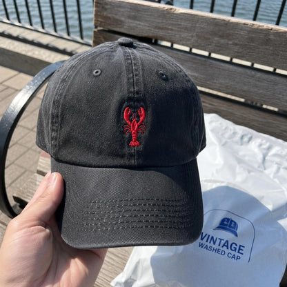 Custom Lobster Hat, Coastal Embroidered Cap, Maine Beach Vacation Dad Hat, New England Nautical Gift, Summer Bachelorette Baseball Cap