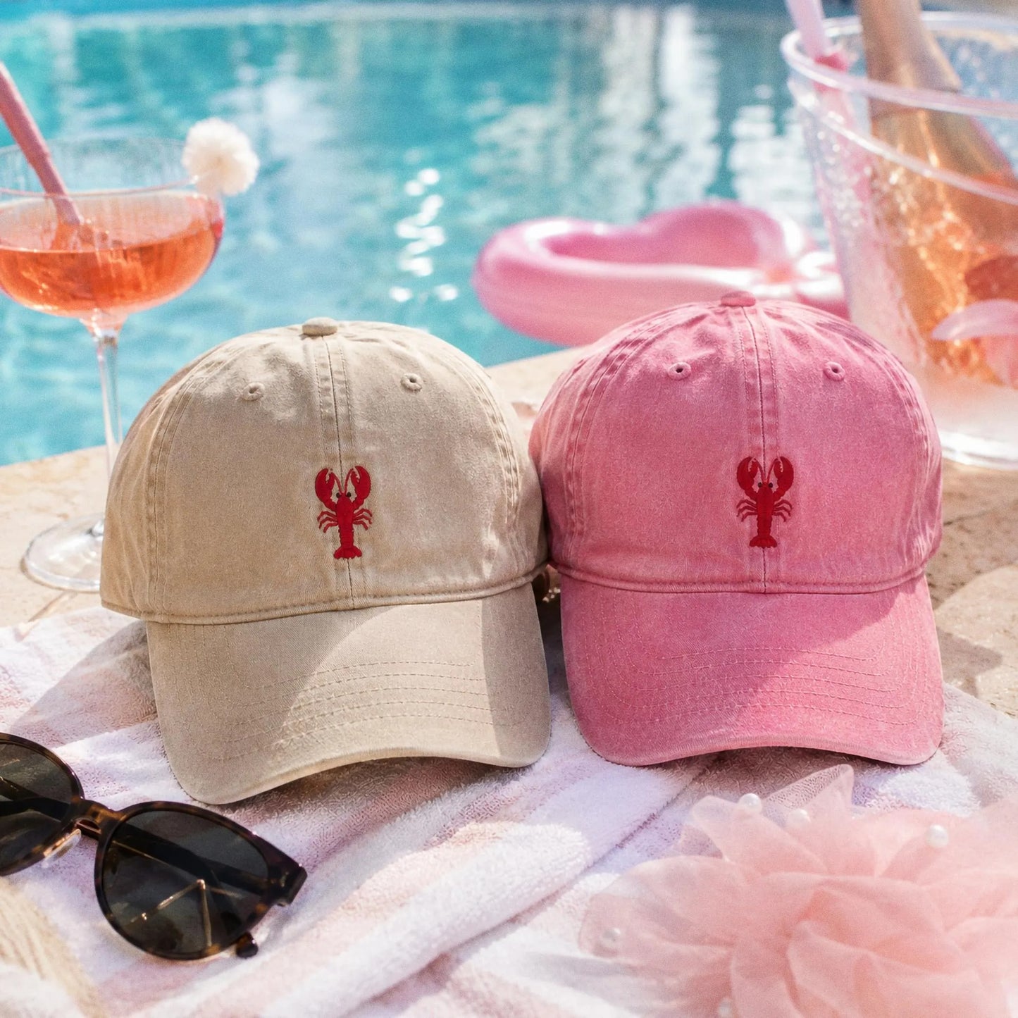 Custom Lobster Hat, Coastal Embroidered Cap, Maine Beach Vacation Dad Hat, New England Nautical Gift, Summer Bachelorette Baseball Cap