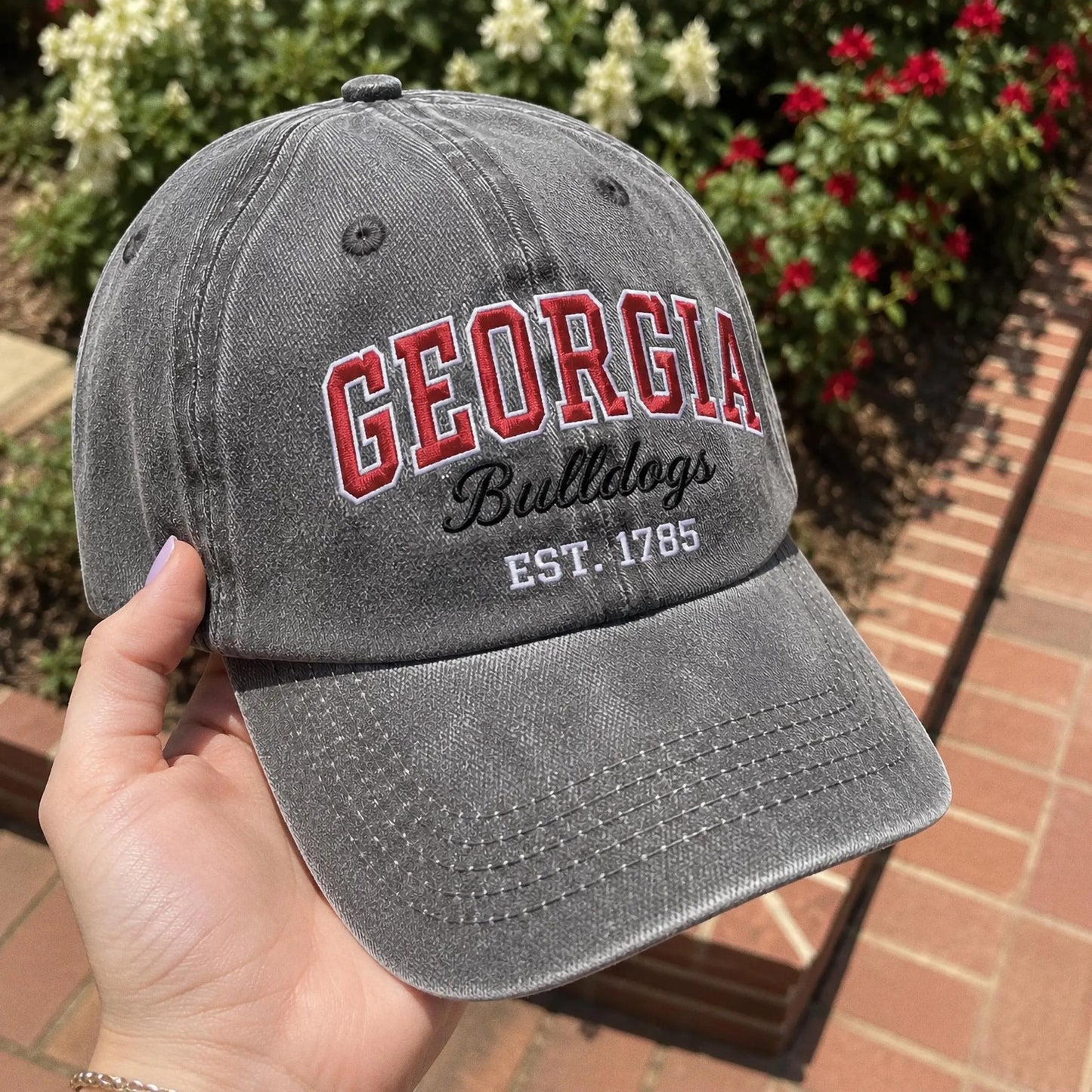 Custom University Hat, Embroidered College Cap, Vintage Wash Dad Hat, Game Day Apparel, School Spirit Gift, Tailgate Baseball Cap