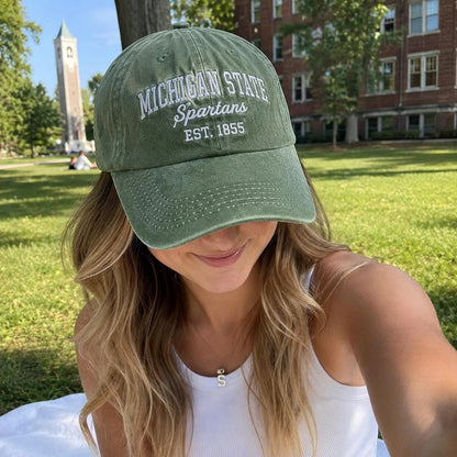 Custom University Hat, Embroidered College Cap, Vintage Wash Dad Hat, Game Day Apparel, School Spirit Gift, Tailgate Baseball Cap