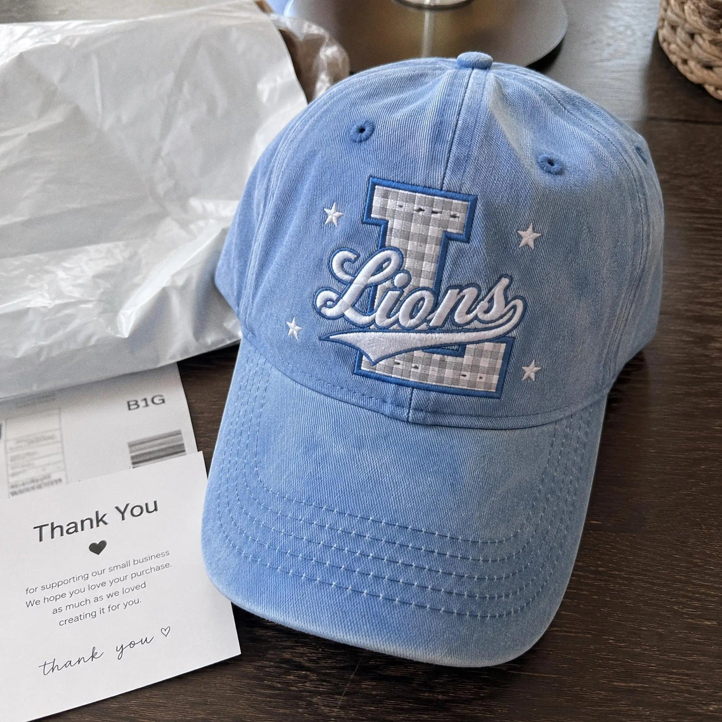 Custom Varisty Letter Embroidered Hat, Personalize School Spirit Baseball Cap, Test Day Tee, Gingham Applique Hat, Back To School Hat