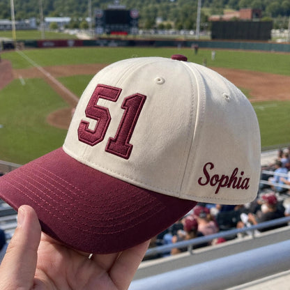 Embroidered Jersey Number Cap, Custom Number Baseball Hat, Personalized Sports Mom Gift, Game Day Baseball Cap, Team Spirit Player Hat