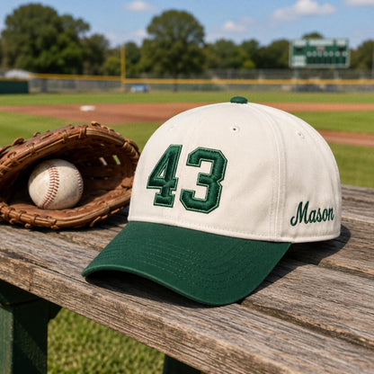 Embroidered Jersey Number Cap, Custom Number Baseball Hat, Personalized Sports Mom Gift, Game Day Baseball Cap, Team Spirit Player Hat