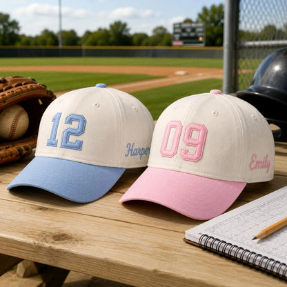 Embroidered Jersey Number Cap, Custom Number Baseball Hat, Personalized Sports Mom Gift, Game Day Baseball Cap, Team Spirit Player Hat