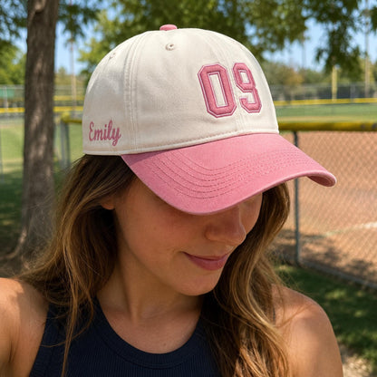 Embroidered Jersey Number Cap, Custom Number Baseball Hat, Personalized Sports Mom Gift, Game Day Baseball Cap, Team Spirit Player Hat