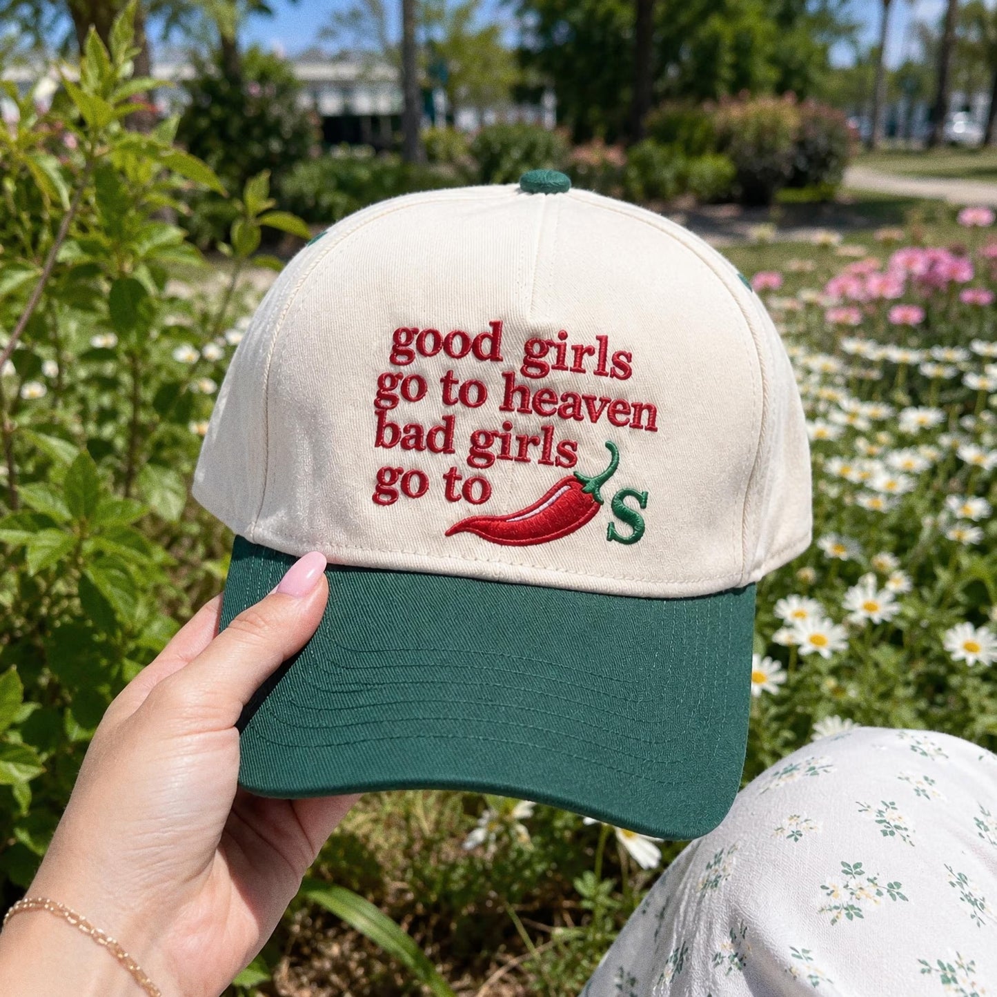Good Girls Go To Heaven Bad Girls Go To Chili Embroidered Hat, Funny Sarcastic Cap, Foodie Gift, Embroidered Trucker Hat, Sassy Meme Hat