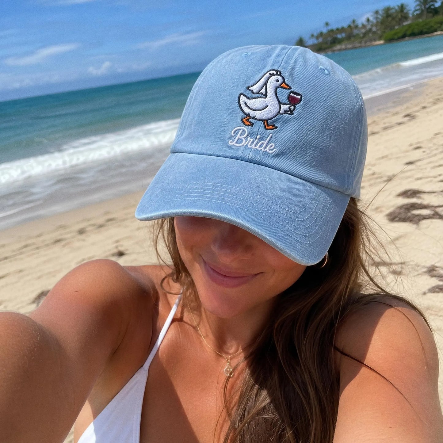 Personalized Bride Embroidered Hat, Silly Goose Bridal Hat, Custom Bachelorette Party Cap, Wedding Gift for Bride
