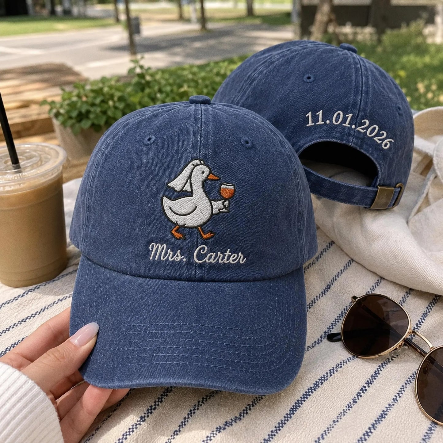 Personalized Bride Embroidered Hat, Silly Goose Bridal Hat, Custom Bachelorette Party Cap, Wedding Gift for Bride