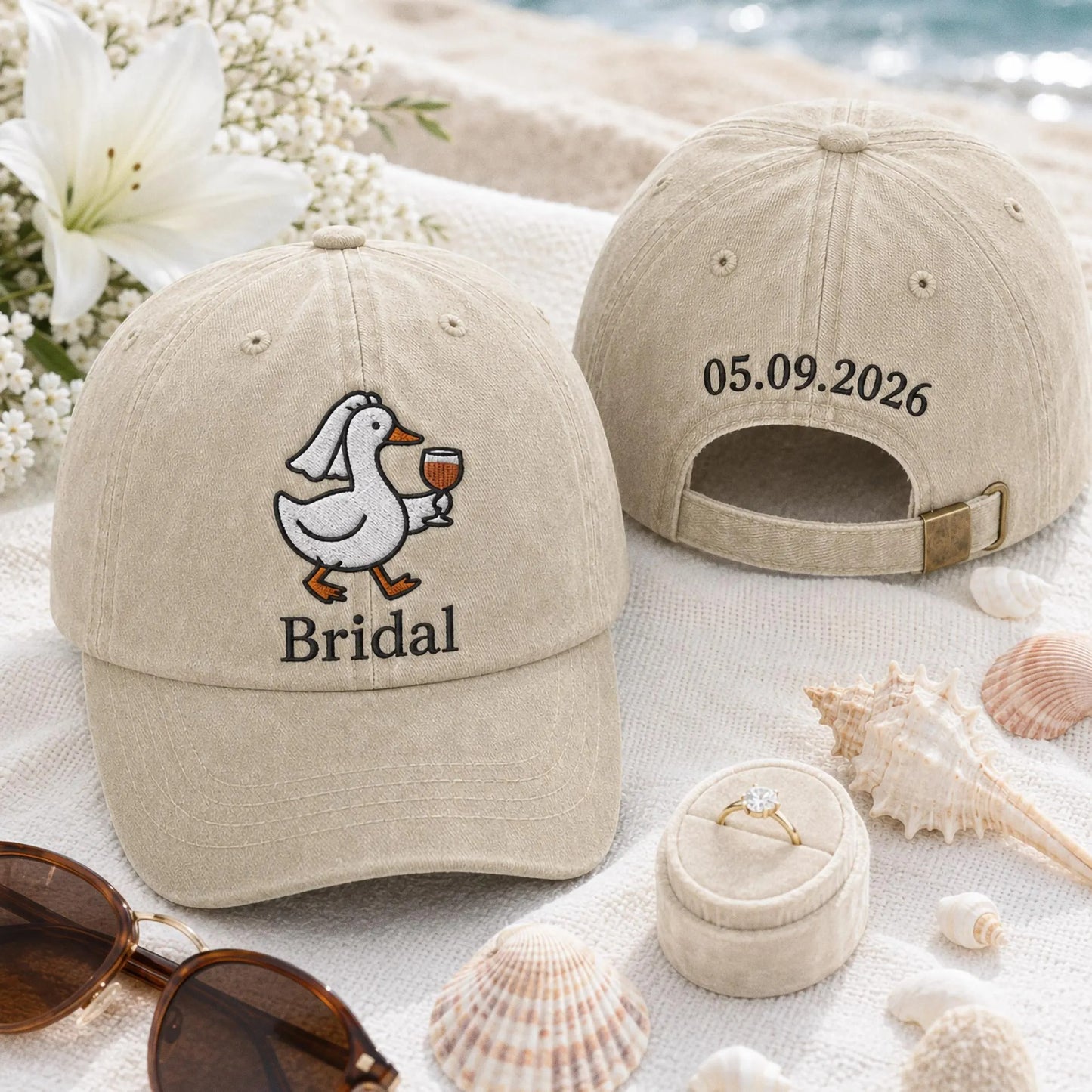 Personalized Bride Embroidered Hat, Silly Goose Bridal Hat, Custom Bachelorette Party Cap, Wedding Gift for Bride