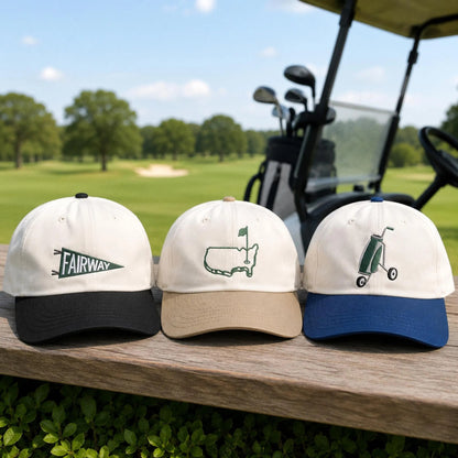 Personalized Golf Embroidered Hat, Custom Name Golf Cap, Golf Icon Hat, Golfer Gift for Men, Custom Golf Dad Hat
