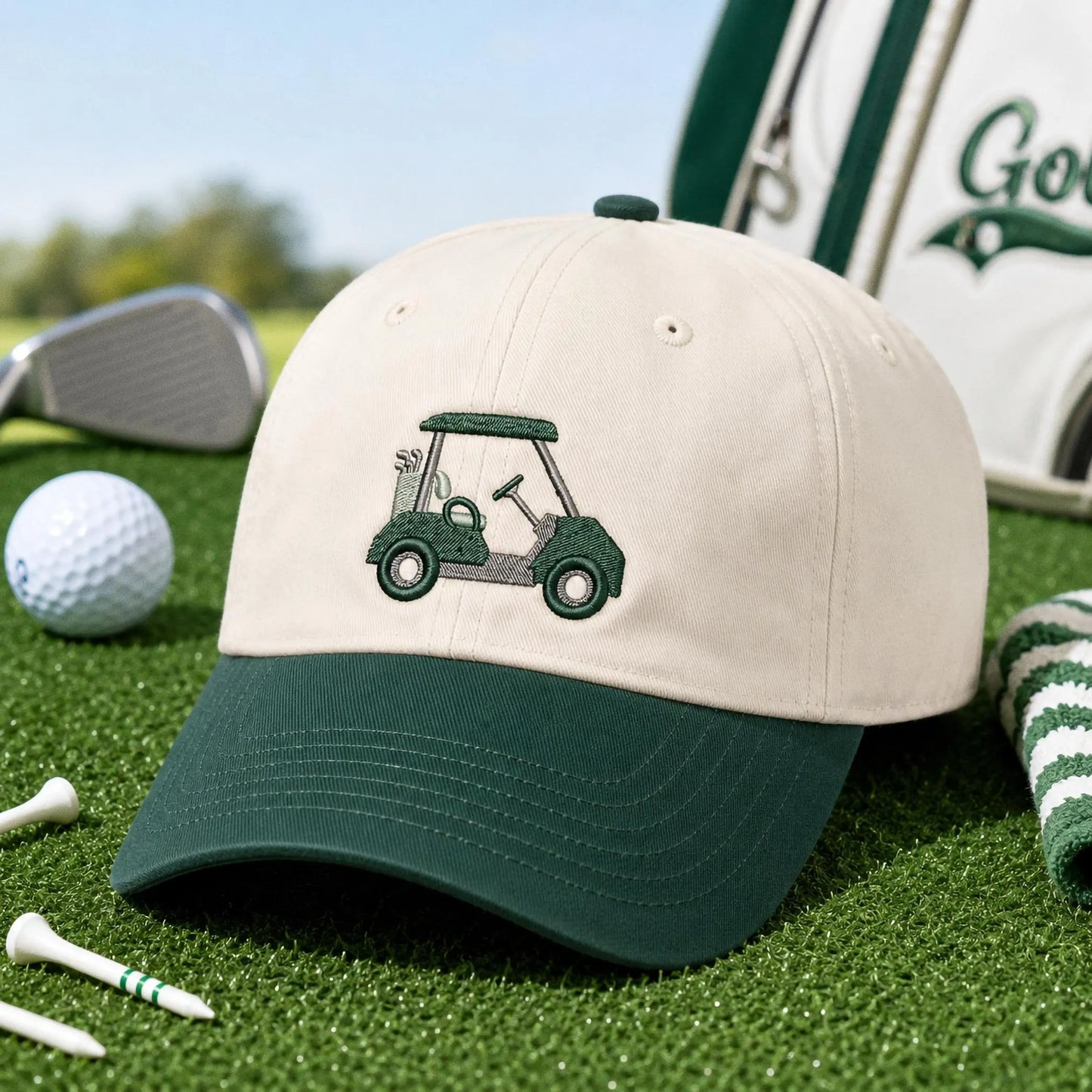 Personalized Golf Embroidered Hat, Custom Name Golf Cap, Golf Icon Hat, Golfer Gift for Men, Custom Golf Dad Hat