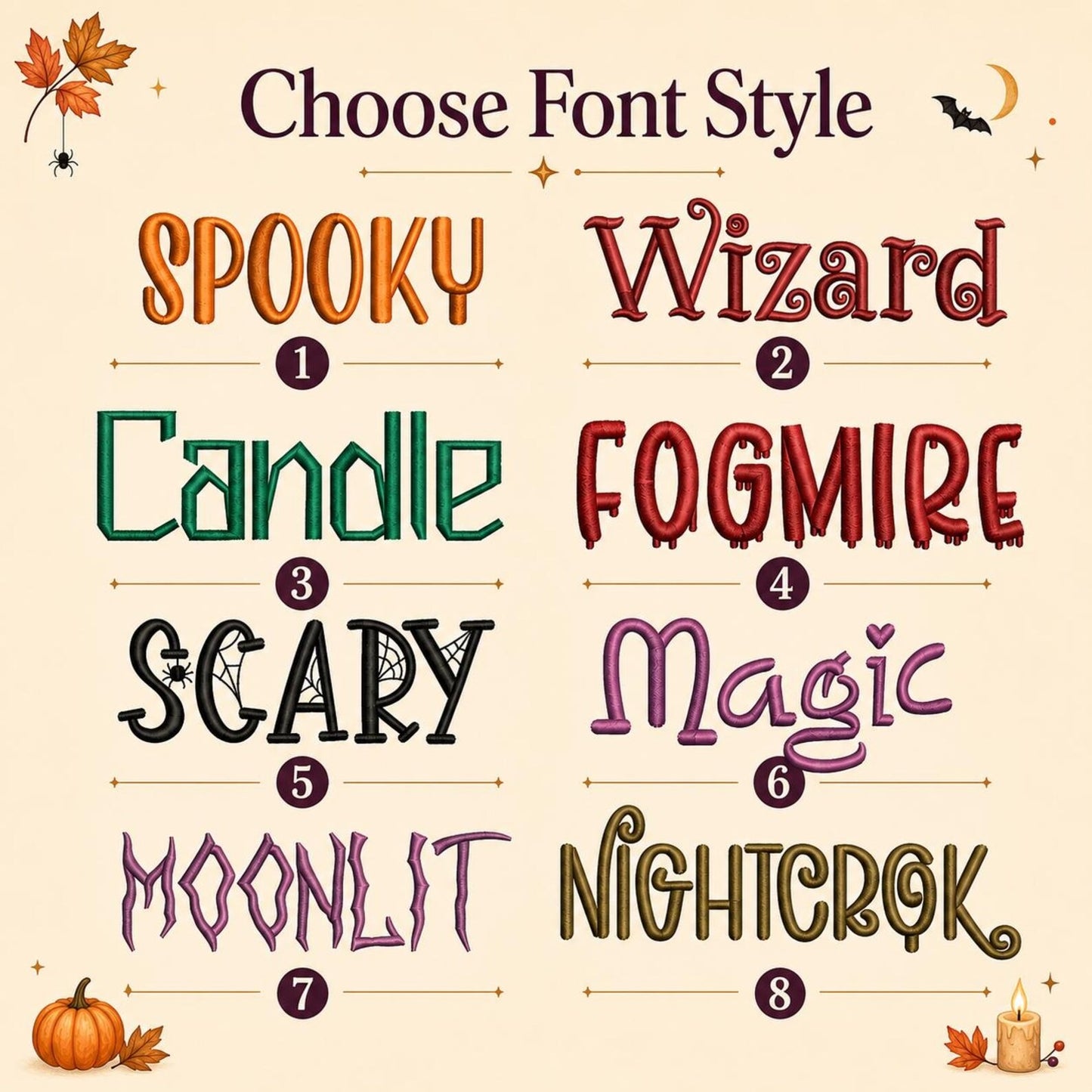 Personalized Halloween Wreath Sash, Custom Name Ghost Door Bow, Embroidered Spooky Holiday Decor, Gingham Ribbon