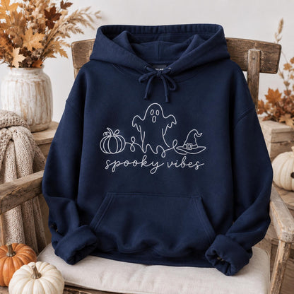 Spooky Season Embroidered Sweatshirt, Coquette Halloween Crewneck, Cute Ghost Cat Shirt, Cozy Fall Lover Gift, Witchy Aesthetic Hoodie (Copy)