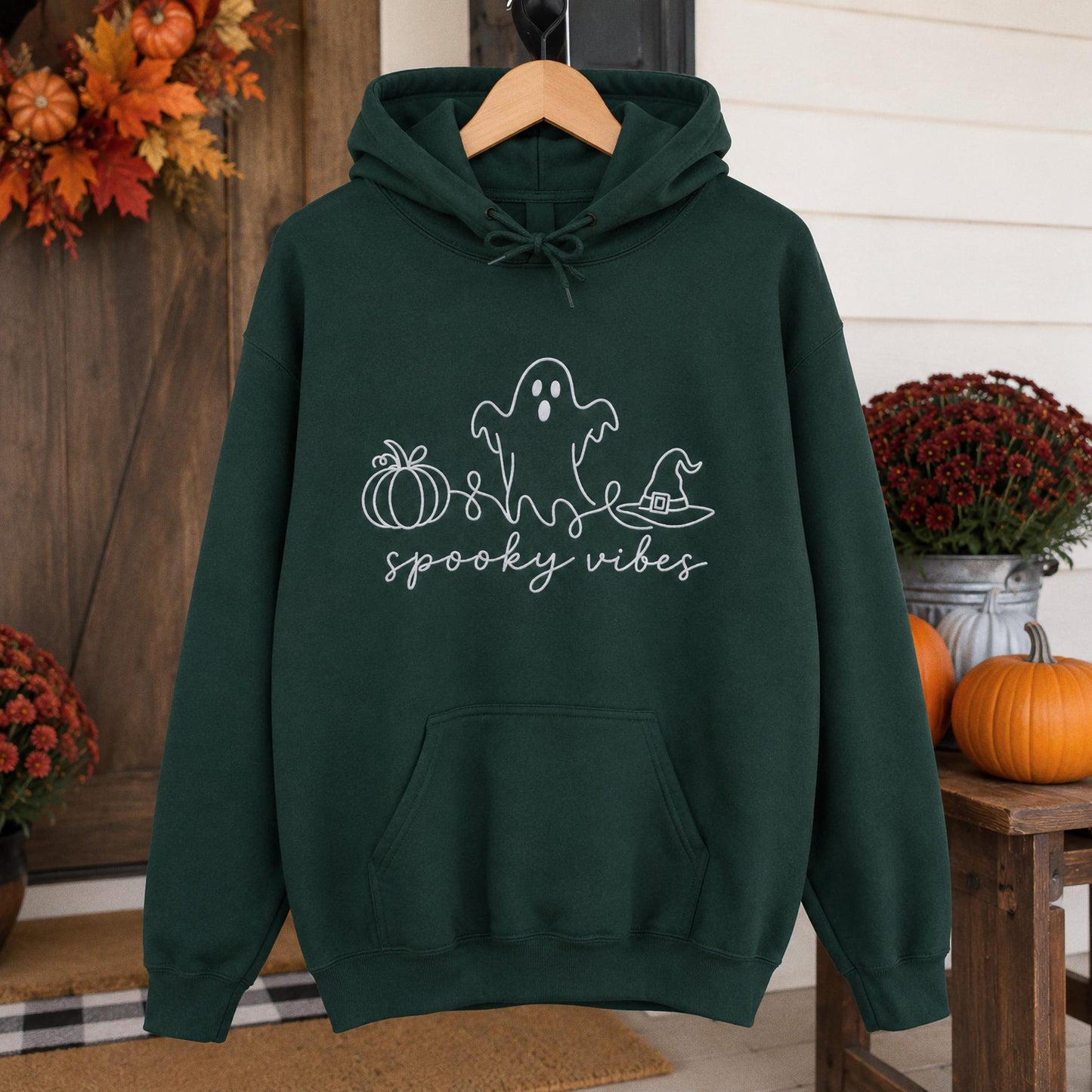Spooky Season Embroidered Sweatshirt, Coquette Halloween Crewneck, Cute Ghost Cat Shirt, Cozy Fall Lover Gift, Witchy Aesthetic Hoodie (Copy)