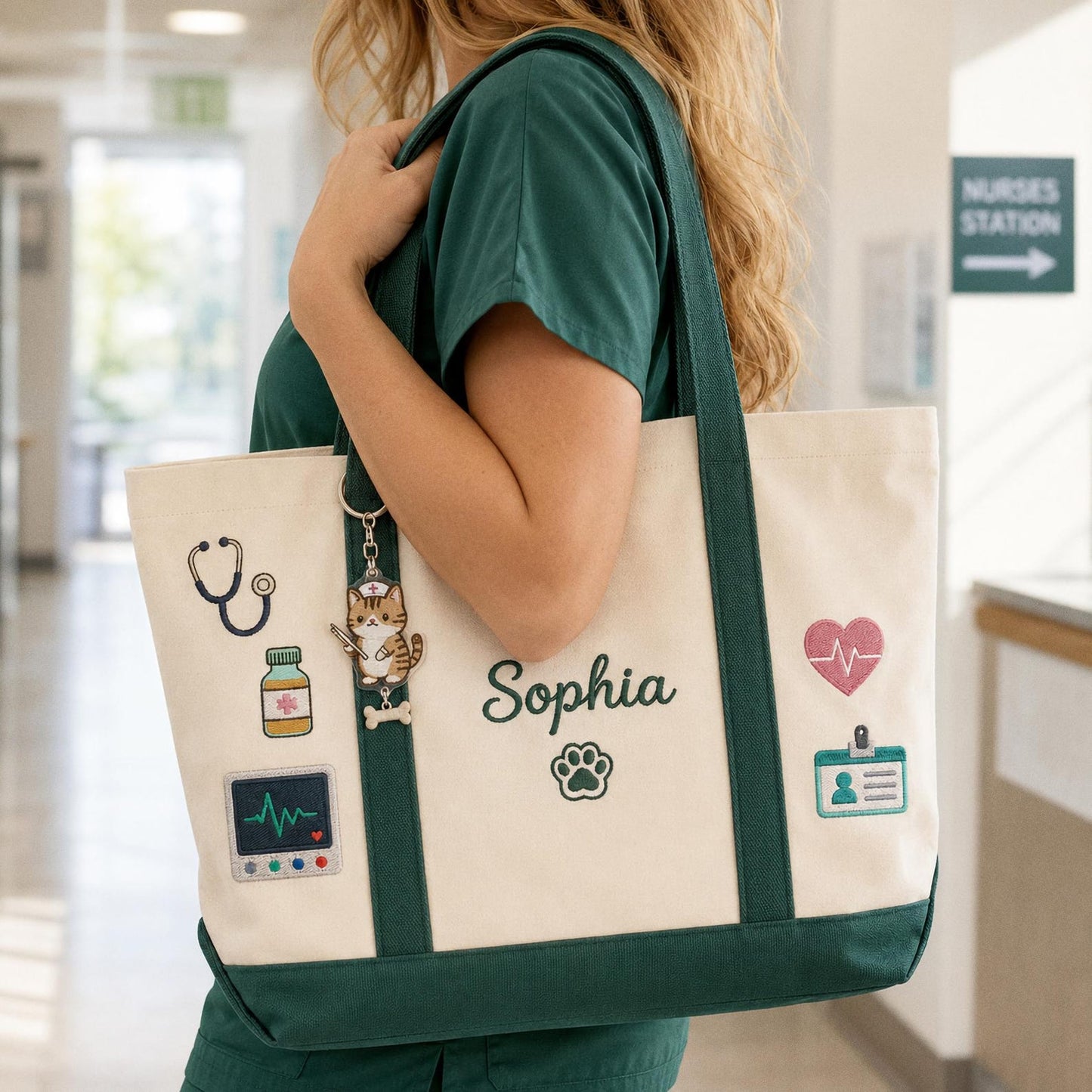 Personalized Nurse Tote Bag, Embroidered Work Bag for Nurses, RN Graduation Gift, Medical Student Bag, New Nurse Gift, Hospital Bag