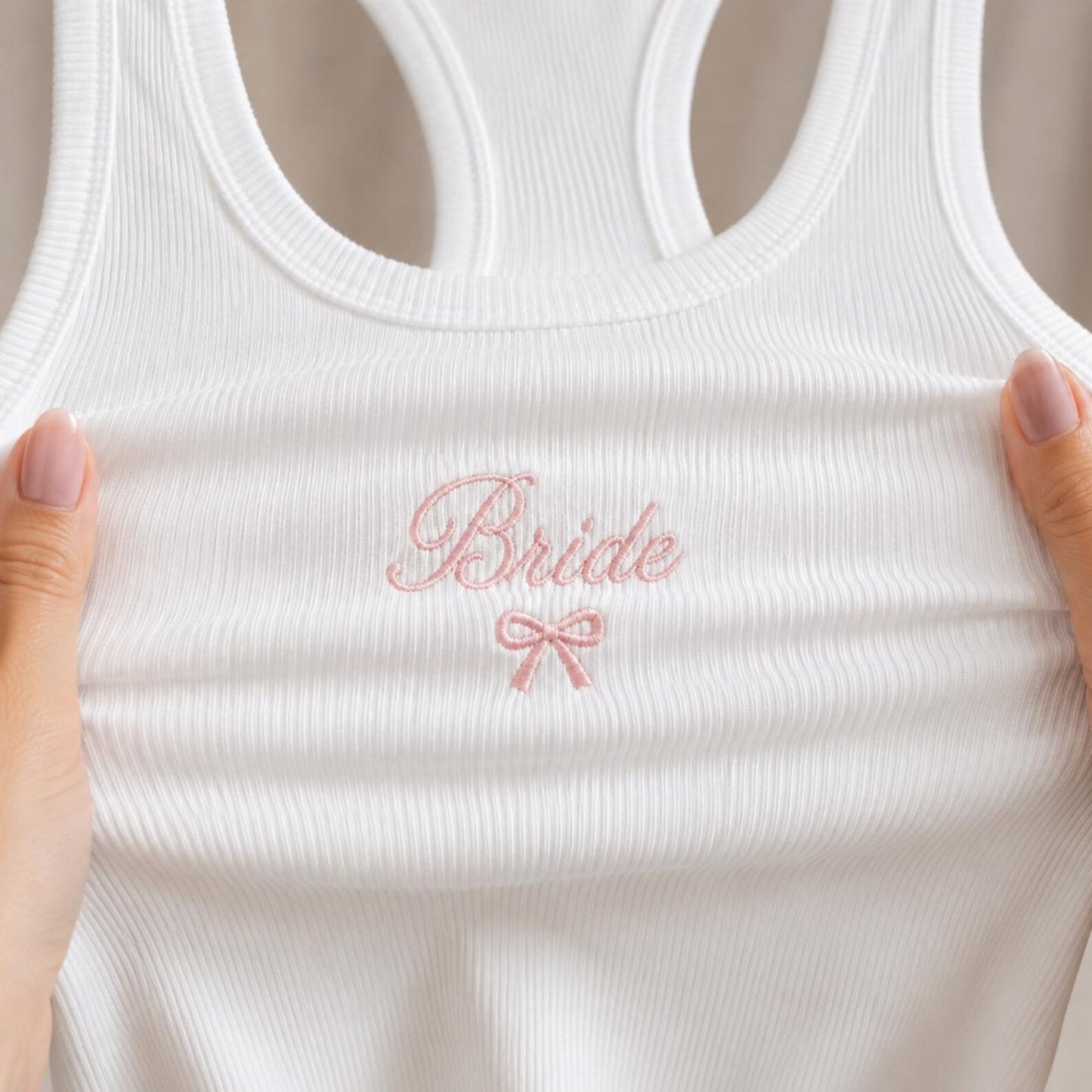 Custom Embroidered Tank Top, Personalized Ribbed Bride Shirt, Bachelorette Party Outfit, Bridal Shower Gift, Wedding Weekend, Bridesmaid Top